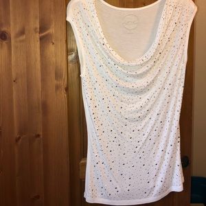 INC jeweled relaxed neck top